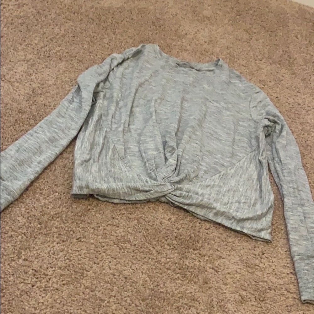Athleta knot front crop sweater
